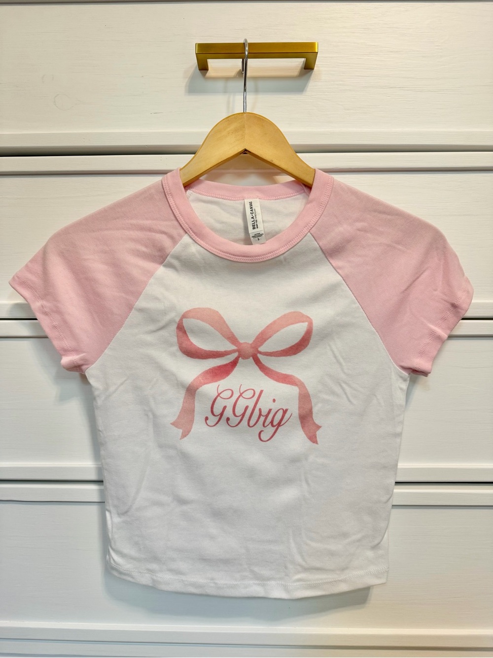 GG Big Sorority Big Little Reveal Pink Bow Shirt